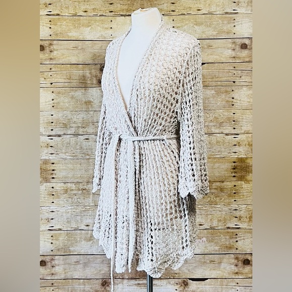 VICI Size S/M  Beige Open-Knit Womens Sweater - Picture 4 of 9